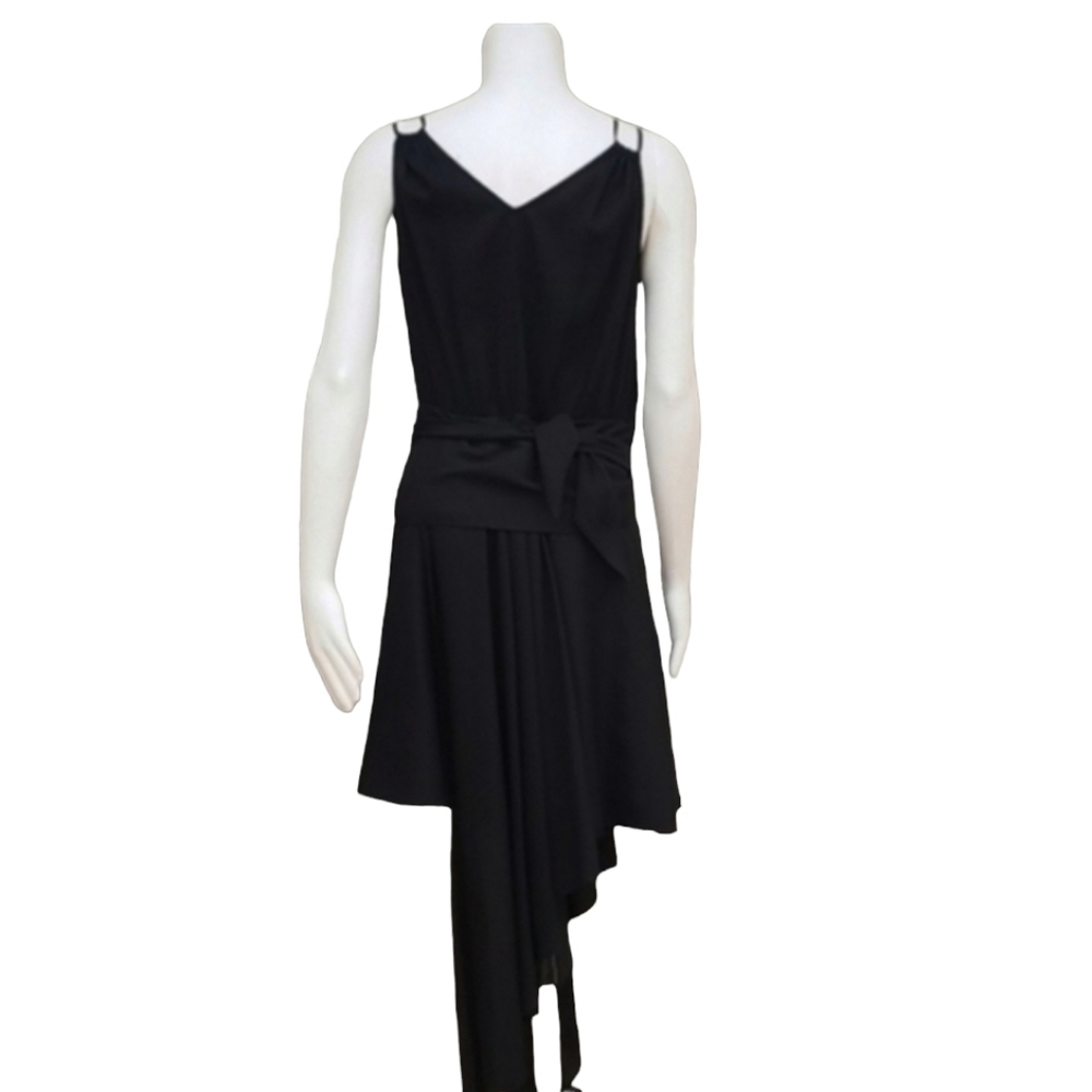 GUESS by MARCIANO Black Asymmetrical Wrap Dress Size M Goth Punk Y2K Bodycon Alt - Picture 5 of 16
